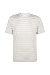 T-shirt à col rond - Beige & Gris clair