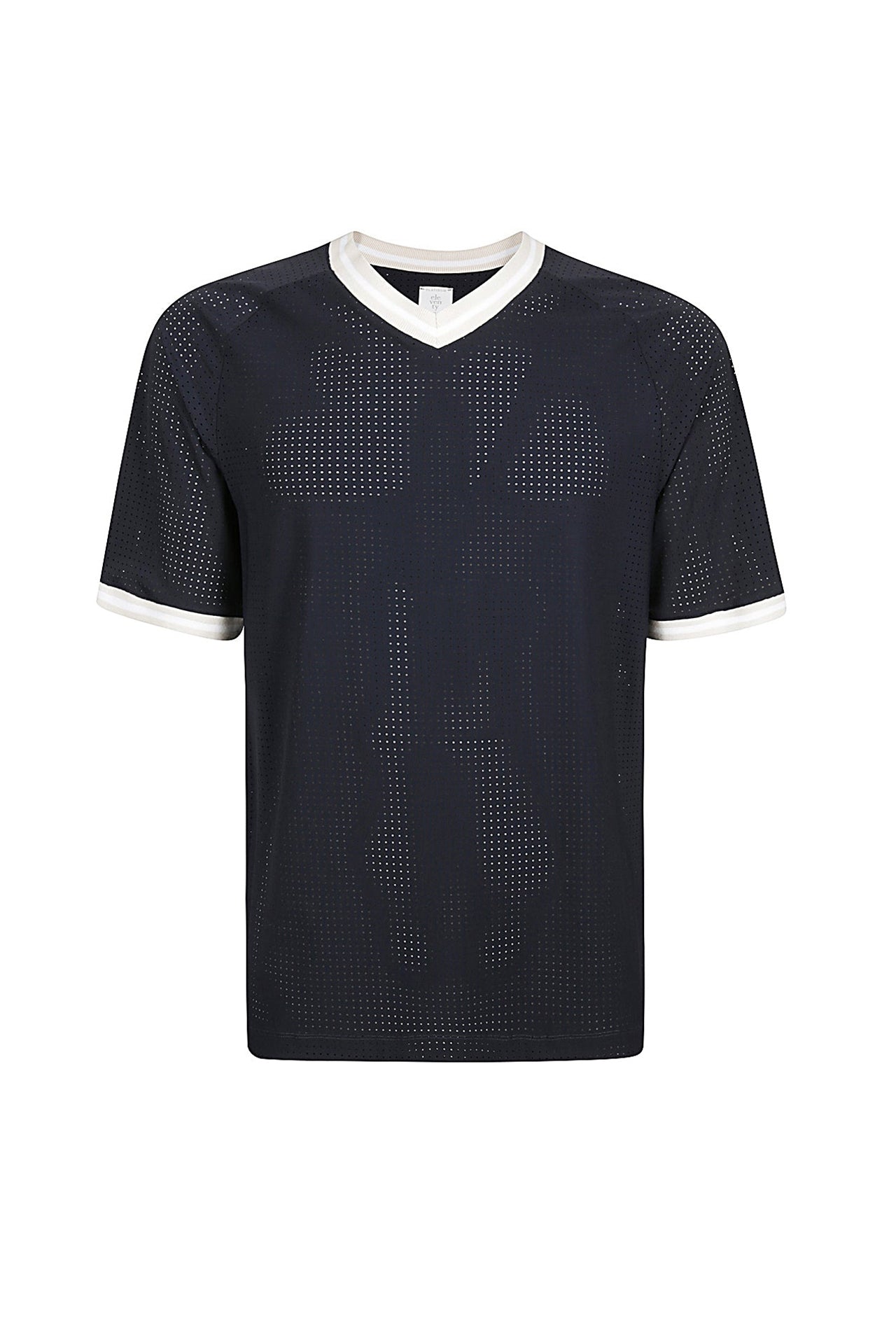 T-shirt à col V - Bleu