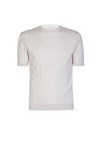 Pull en maille basique - Beige & Blanc