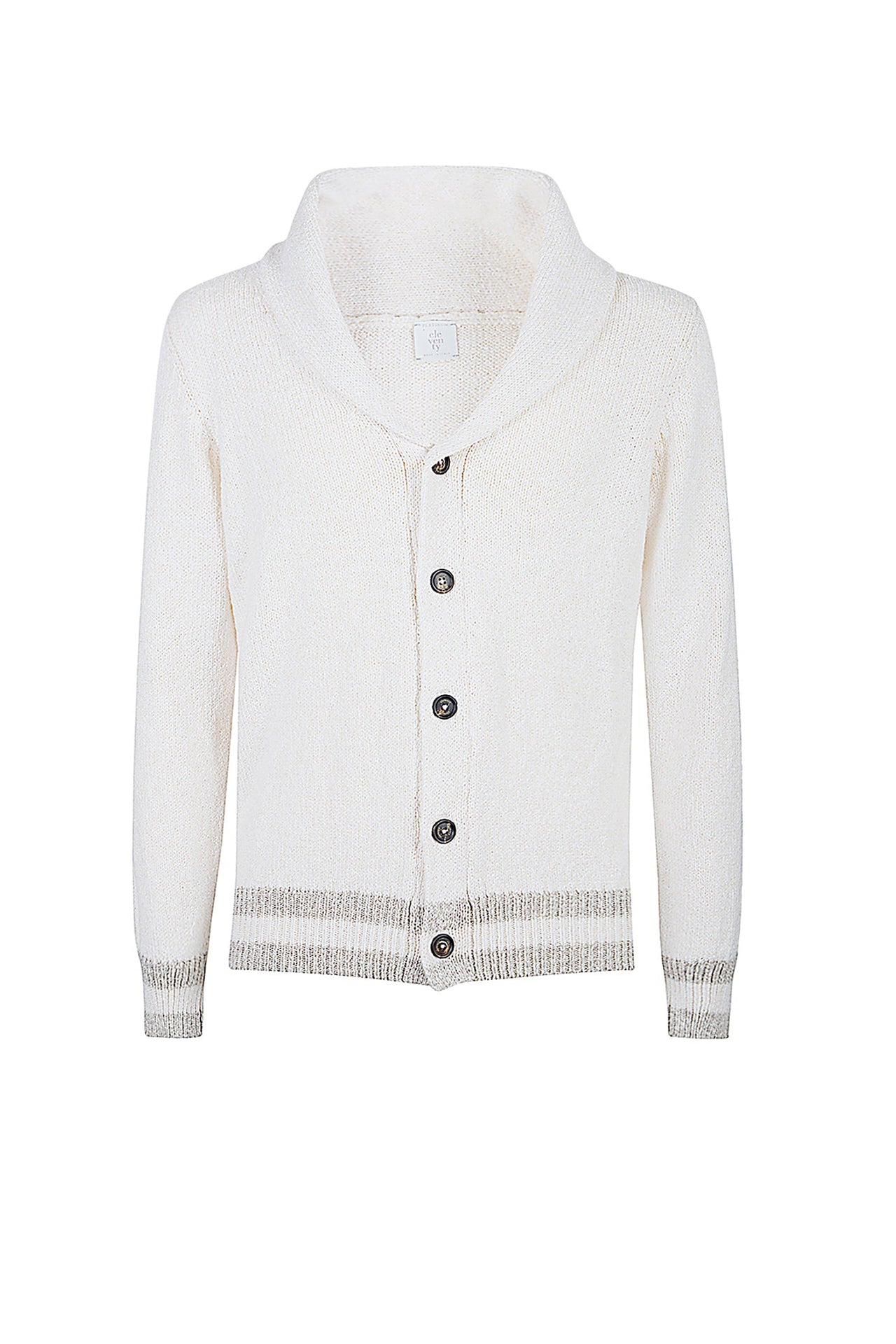 Cardigan à boutons - Blanc & Sable