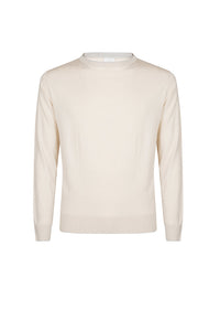 Pull à col rond - Sable & Gris