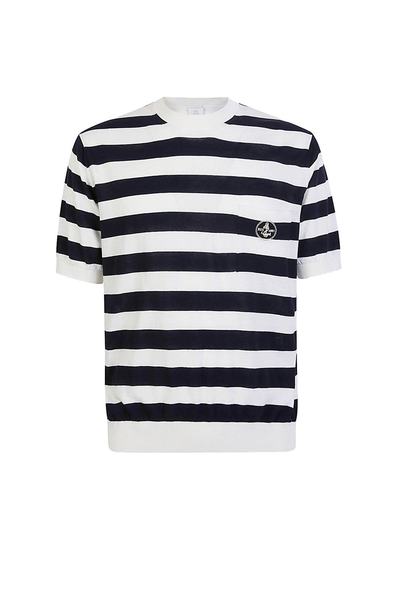 Pull à col rond - Blanc & Bleu