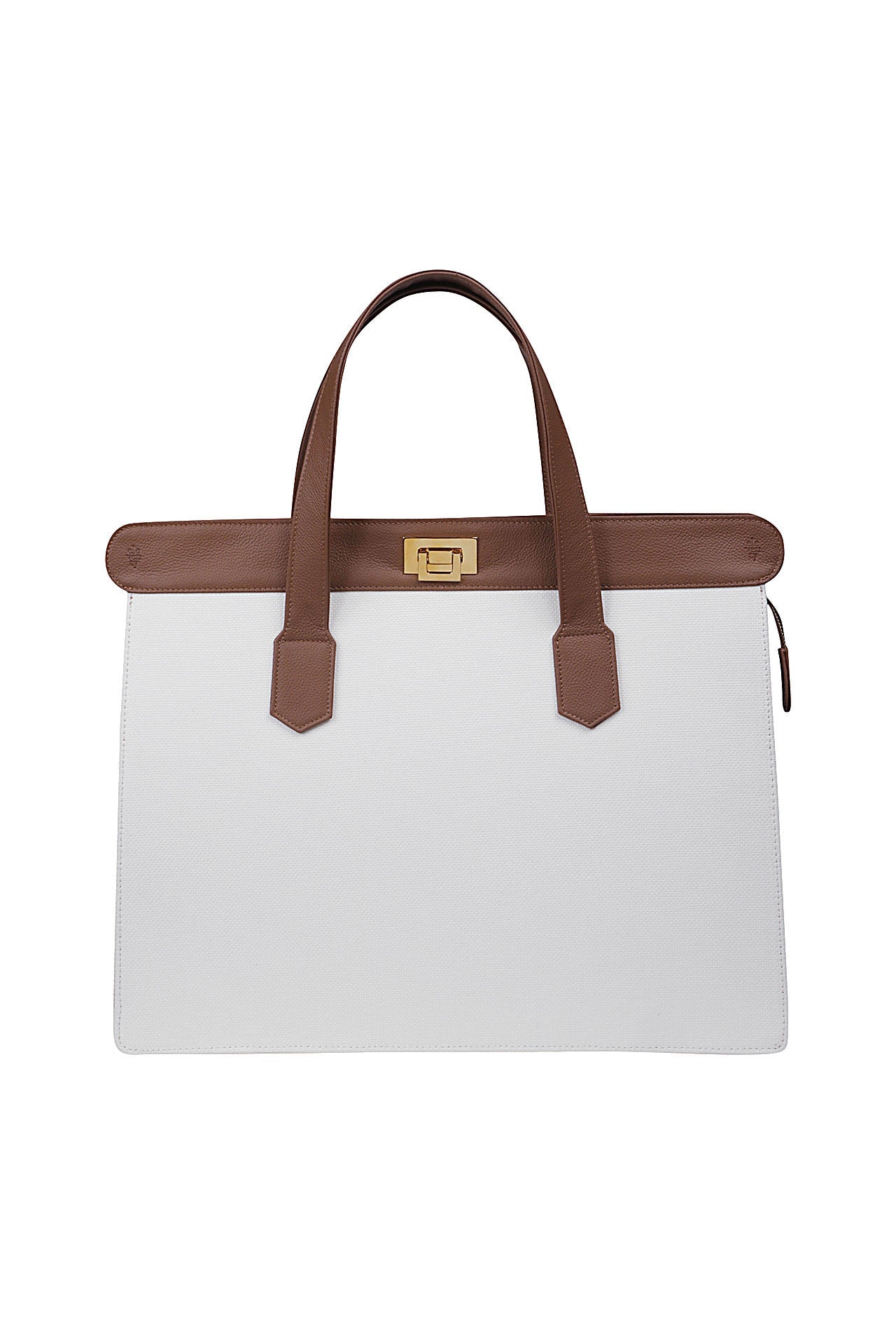 Sac porté épaule à fermeture zippée - - Sable & Brun Foncé