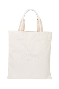 Cabas à logo - Blanc & Beige