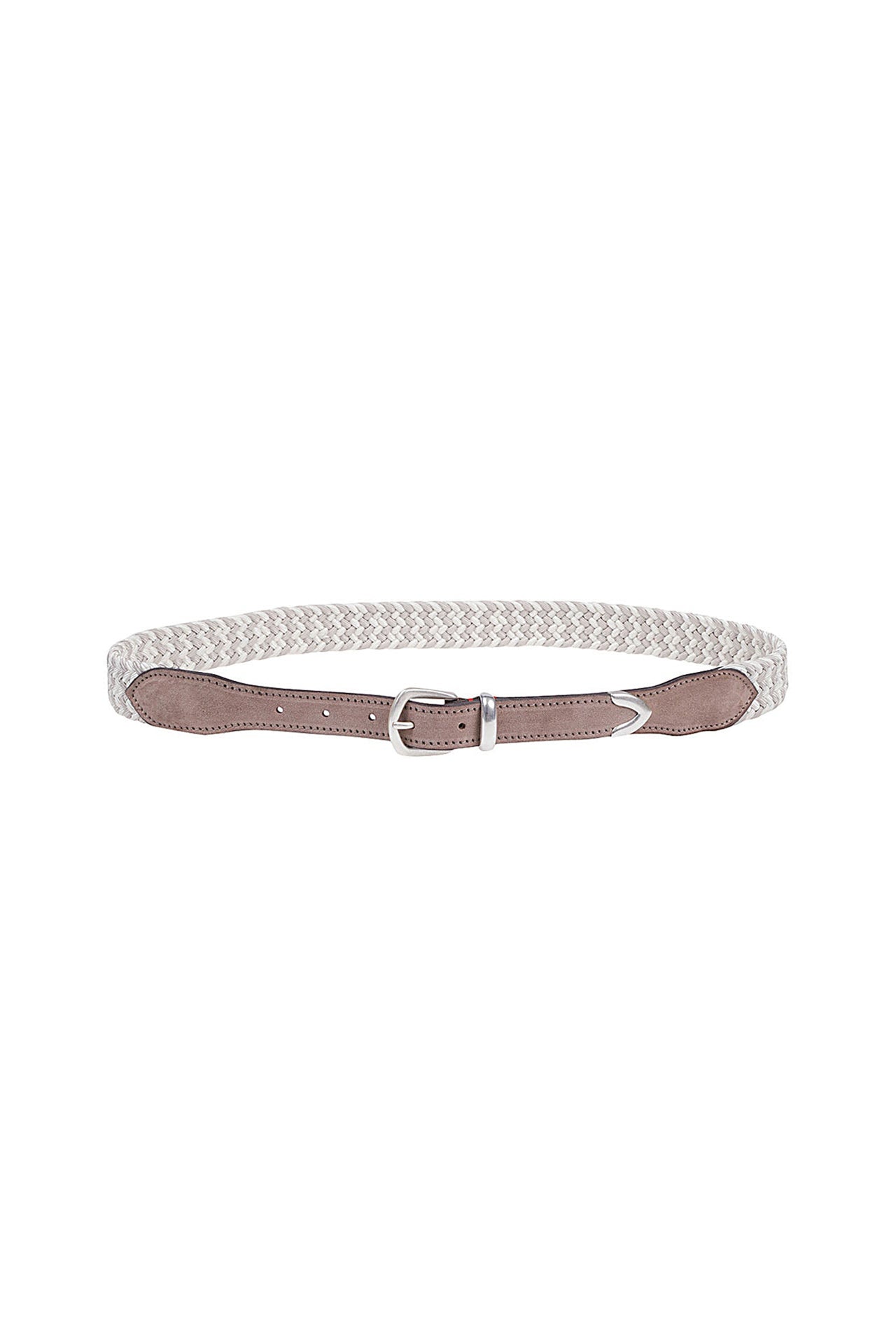 Ceinture à boucle polie en cuir - Ivoire & Sable