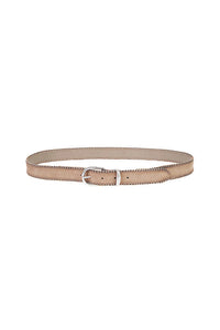 Ceinture à boucle en cuir - Camel