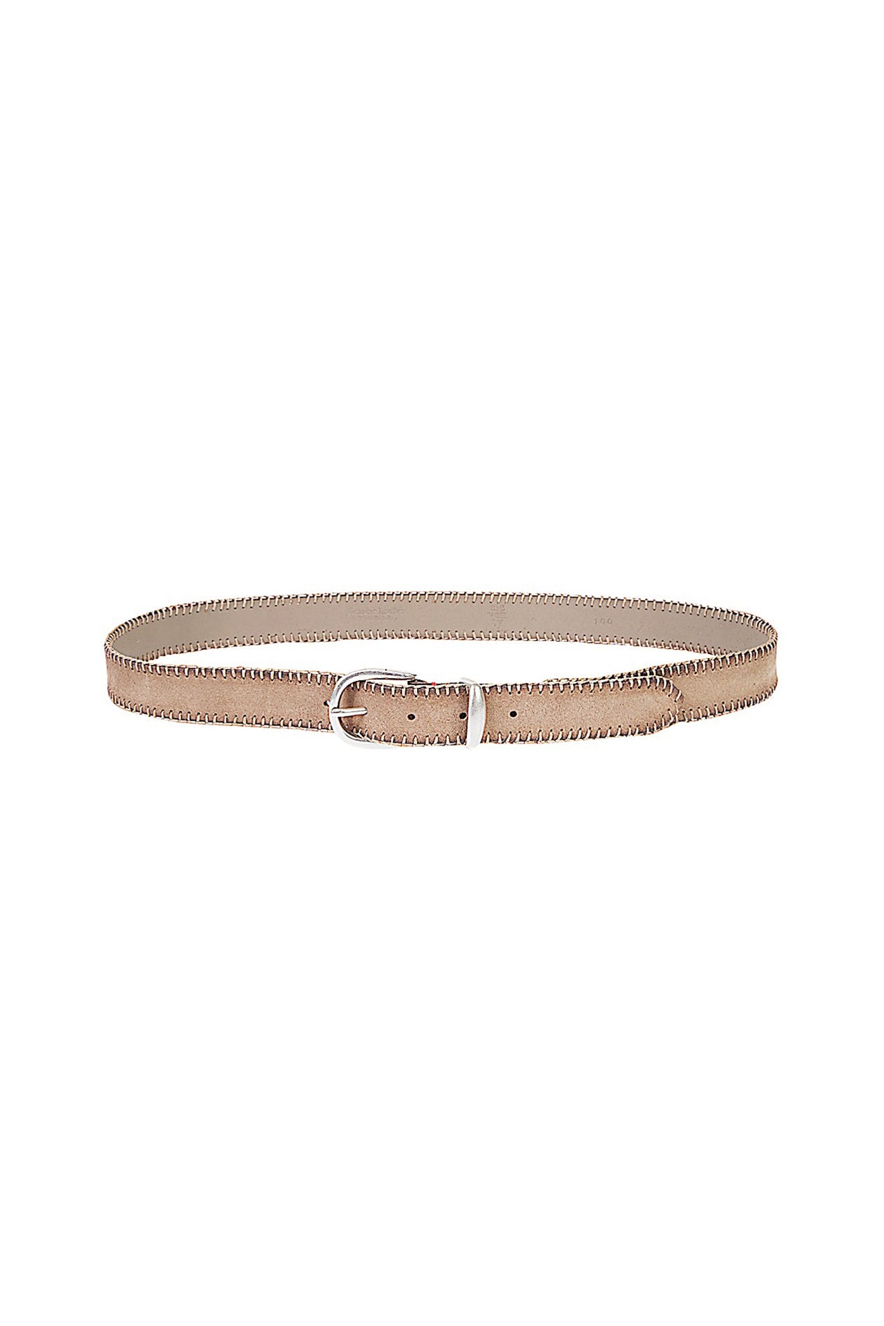 Ceinture à boucle en cuir - Camel