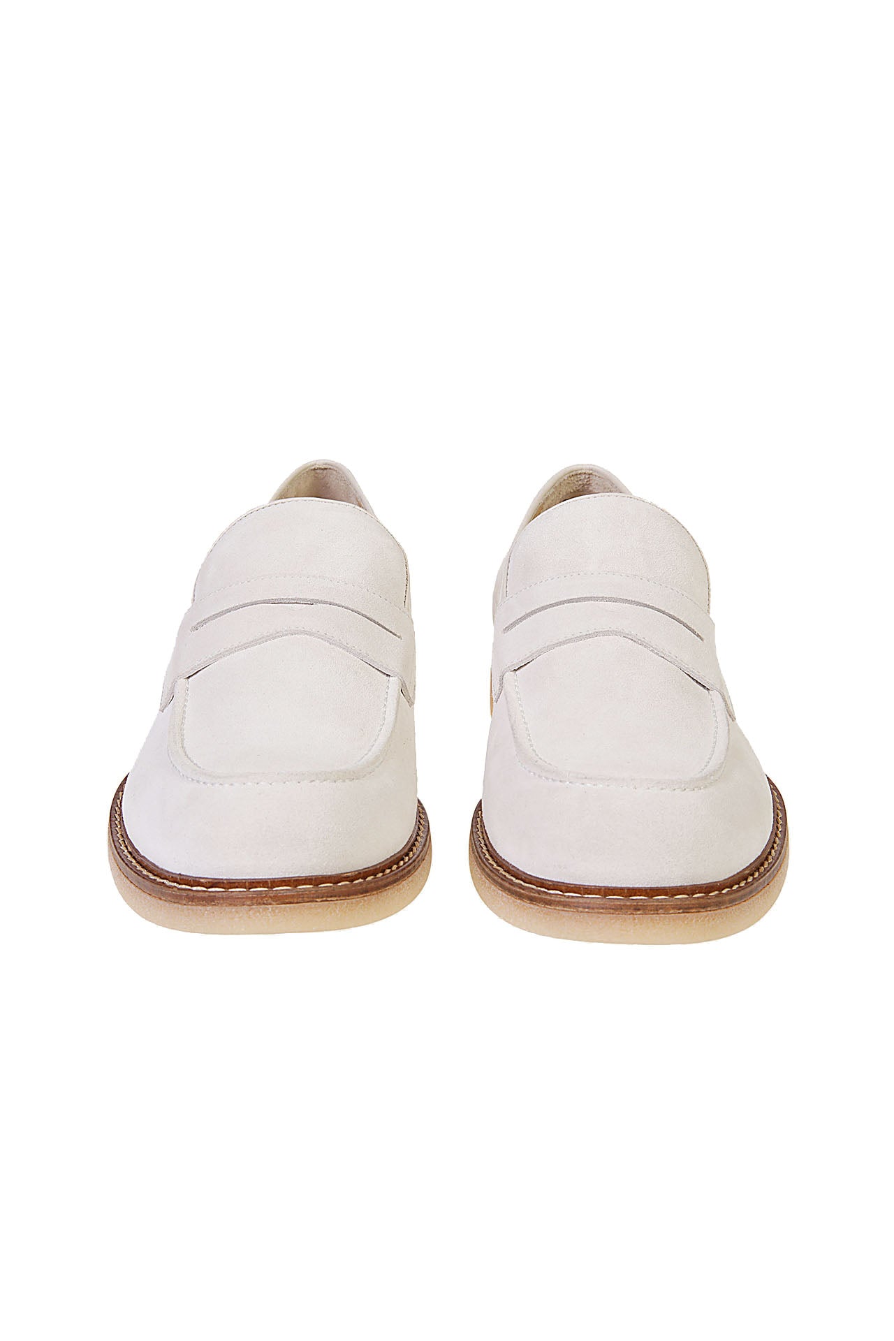 Mocassins à lacets en cuir - Sable