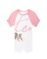 Cotton short-sleeved jumpsuit - White