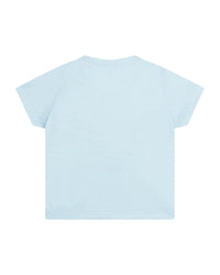 T-shirt à manches courtes imprimé Girafe en coton - Bleu Glacier