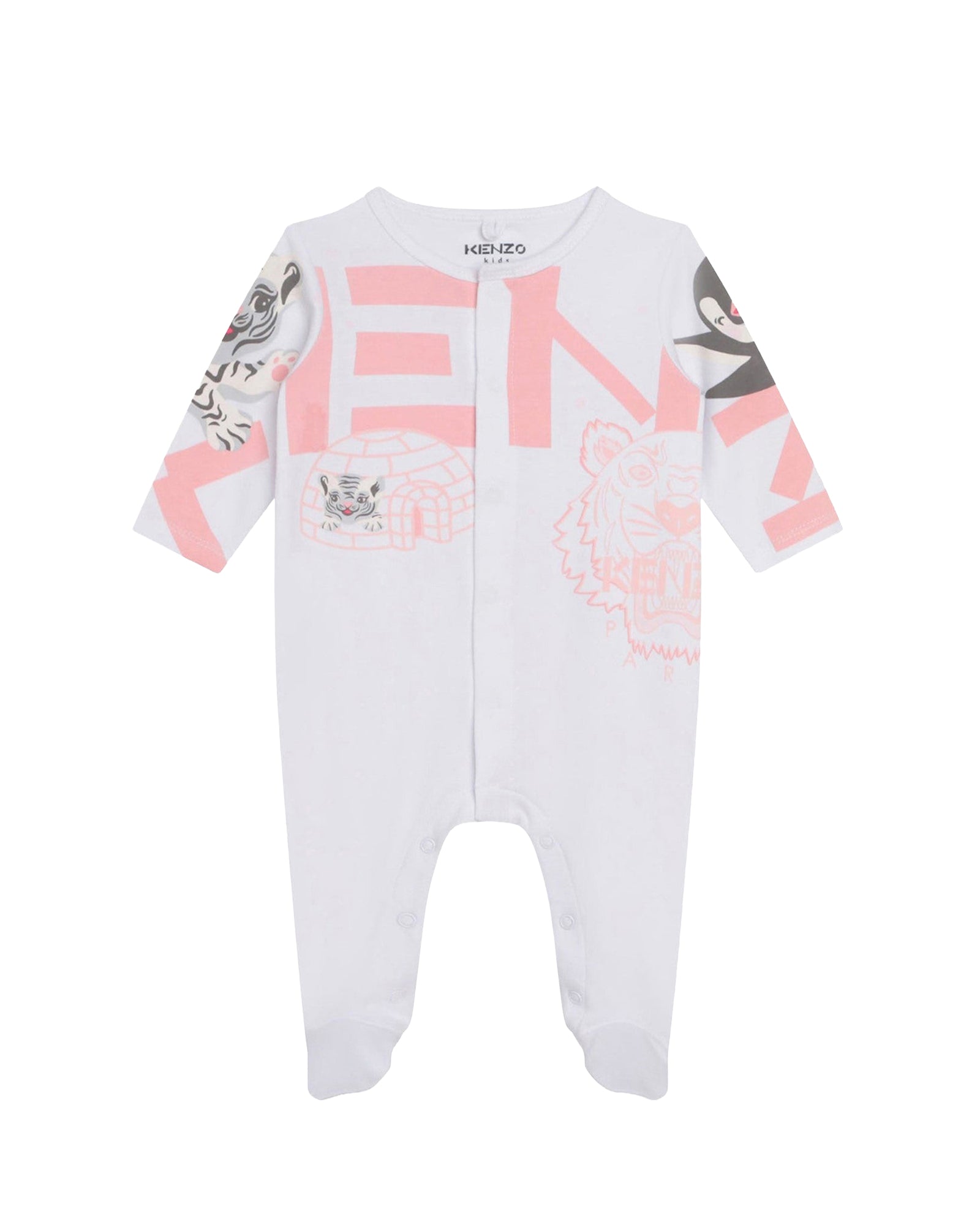 Multi iconics illustration pyjamas in cotton - White