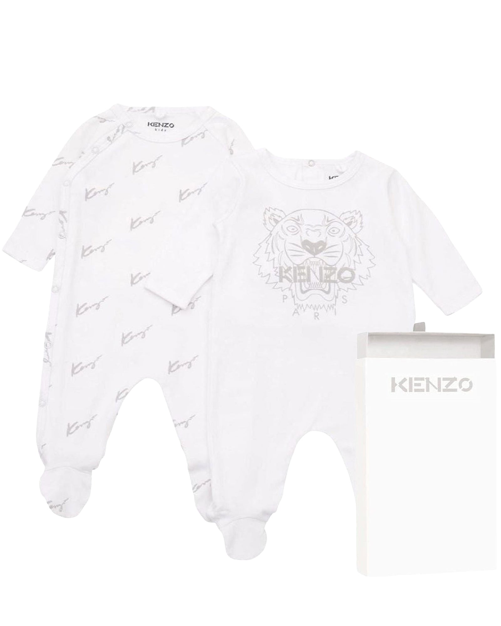 Ensemble pyjama en interlock à imprimé - Blanc
