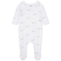 Ensemble pyjama en interlock à imprimé - Blanc