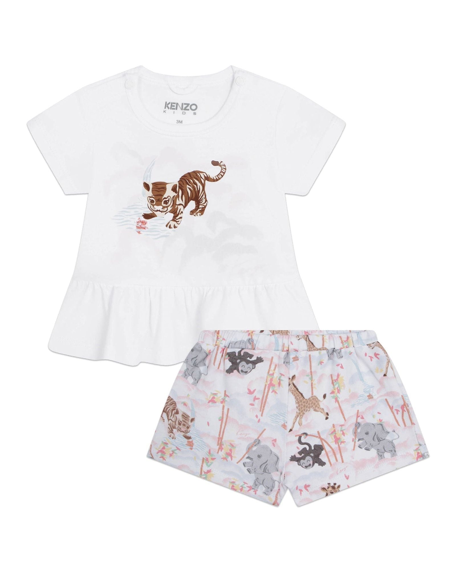 Ensemble t-shirt manches courtes et short - Blanc