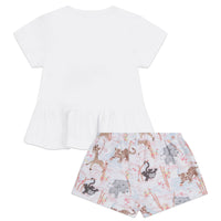 Ensemble t-shirt manches courtes et short - Blanc