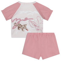 Ensemble t-shirt manches courtes et short Monkey - Light corail