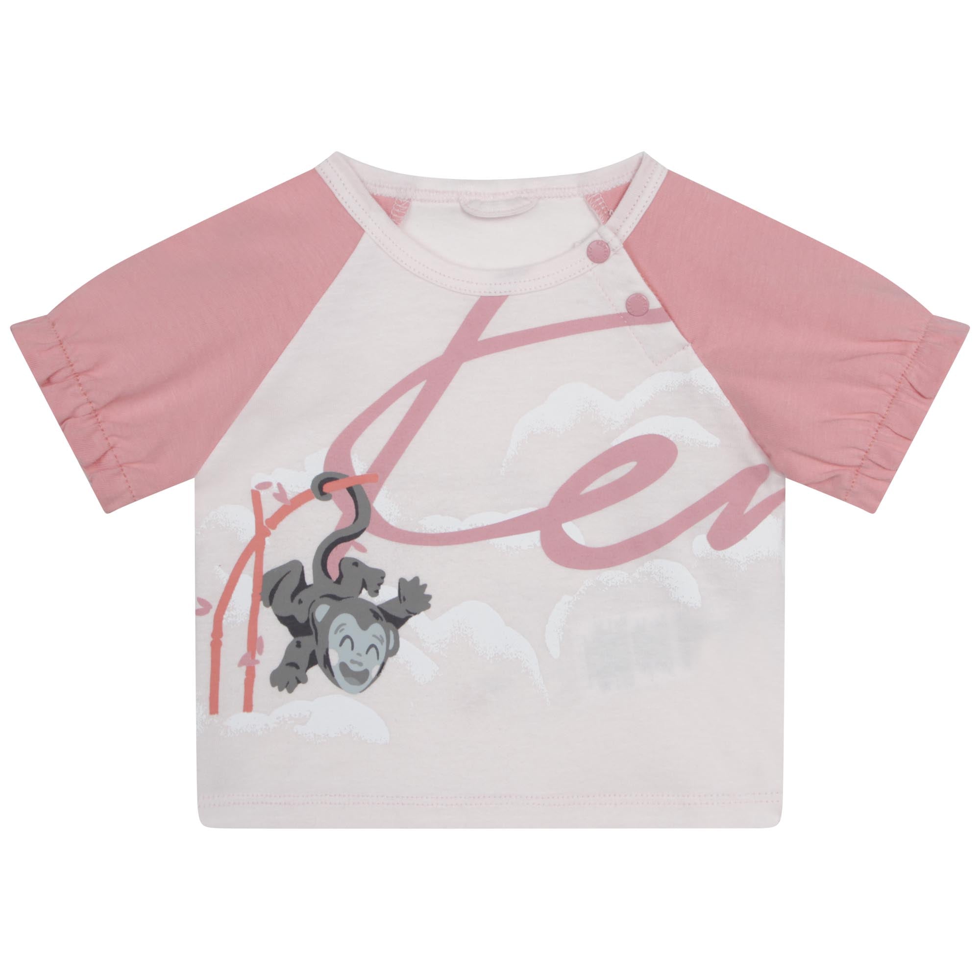 Ensemble t-shirt manches courtes et short Monkey - Light corail