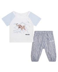 Short-sleeved T-shirt and trousers set - Blue Bell