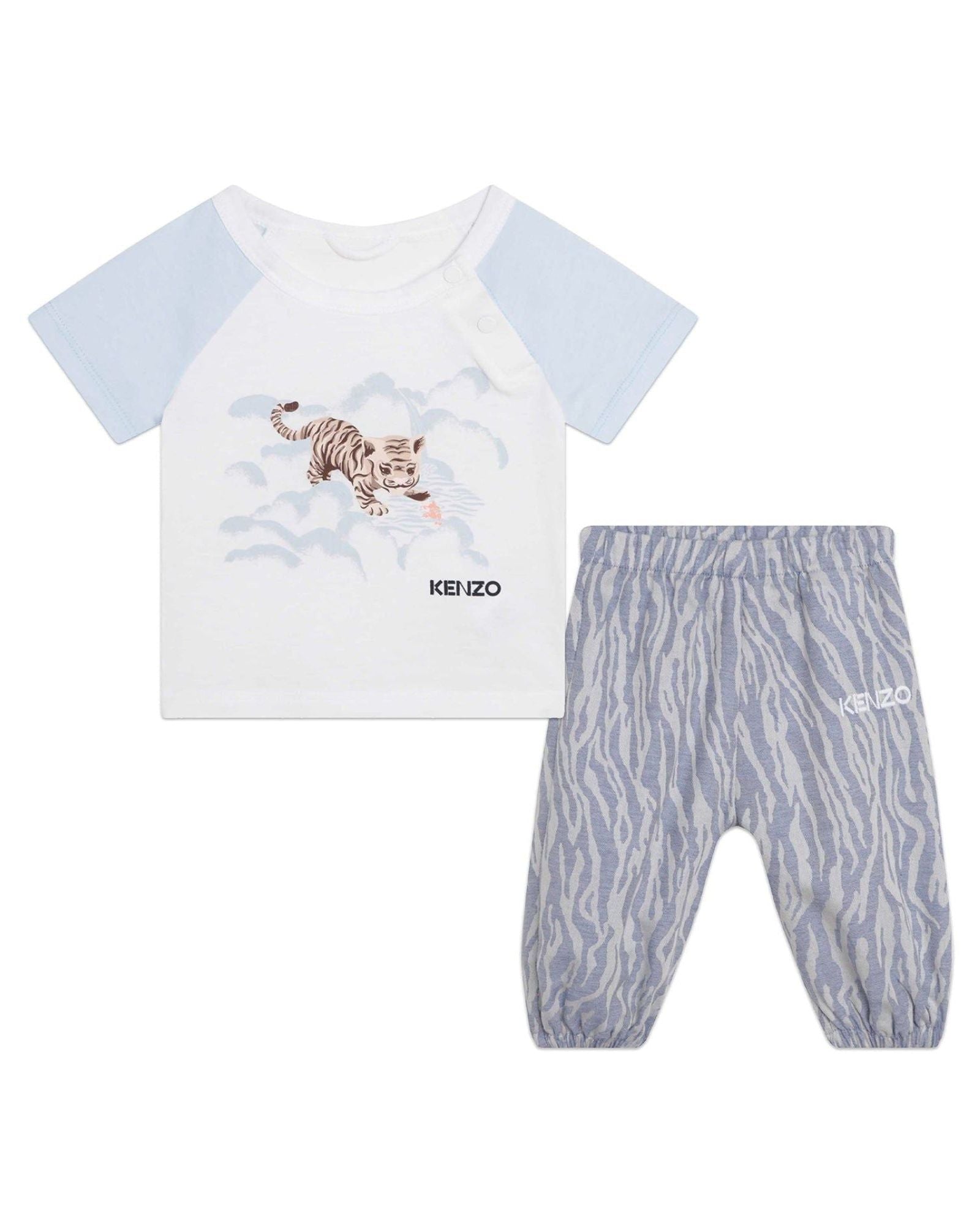 Short-sleeved T-shirt and trousers set - Blue Bell