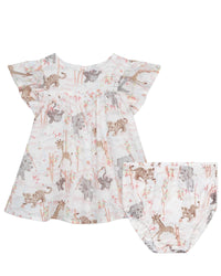 Ensemble robe à manches courtes et culotte - Blanc