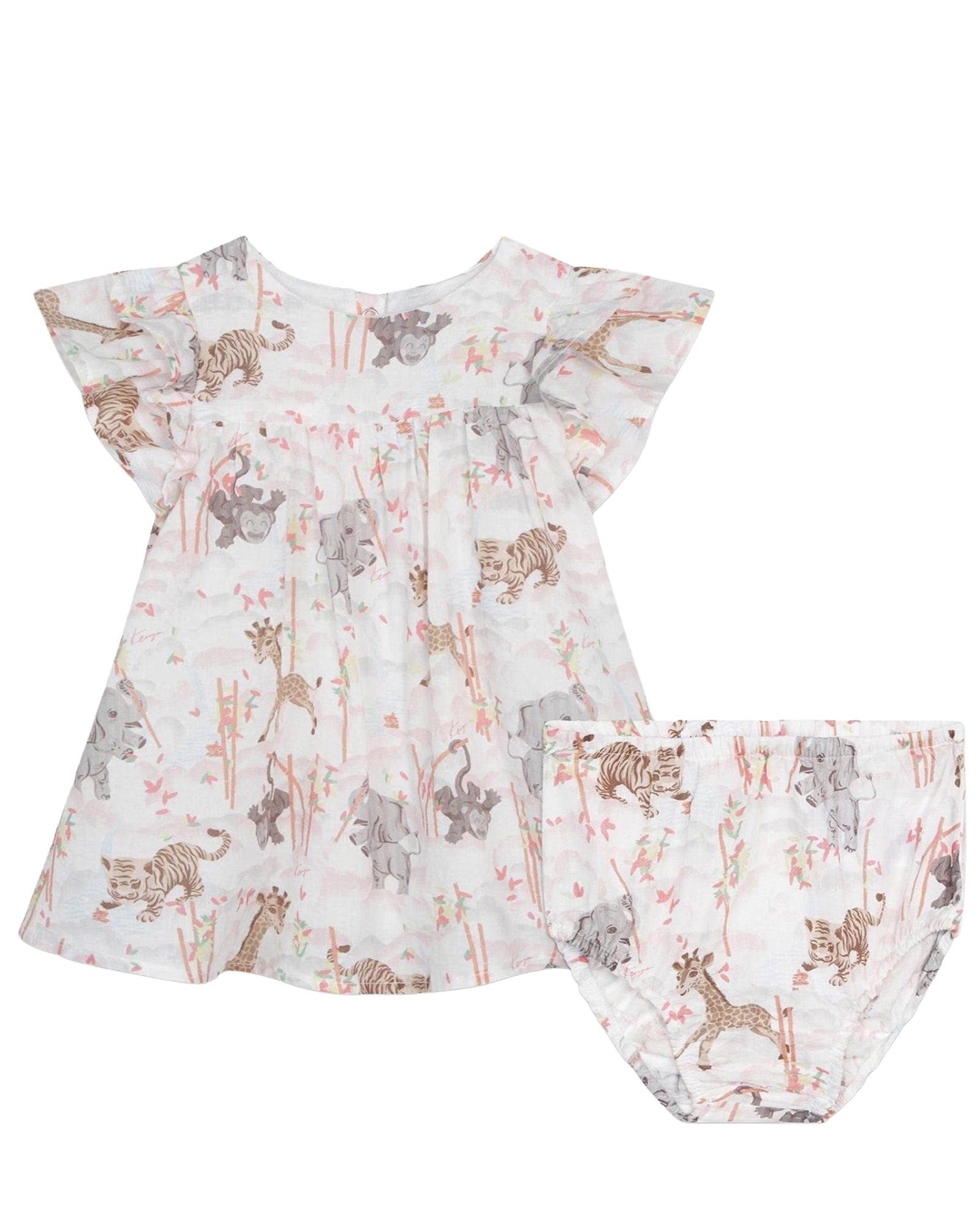 Ensemble robe à manches courtes et culotte - Blanc
