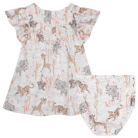 Ensemble robe à manches courtes et culotte - Blanc