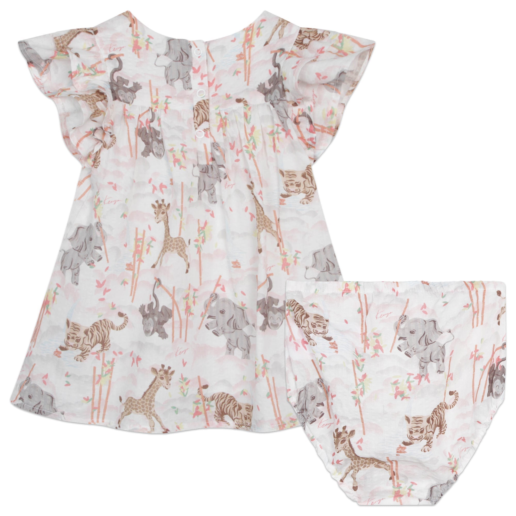 Ensemble robe à manches courtes et culotte - Blanc