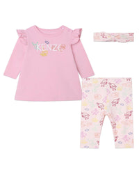Cotton dress, leggings and bandeau set - Magnolia