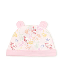 Ensemble pyjama & bavoir et bonnet en coton - Dragée