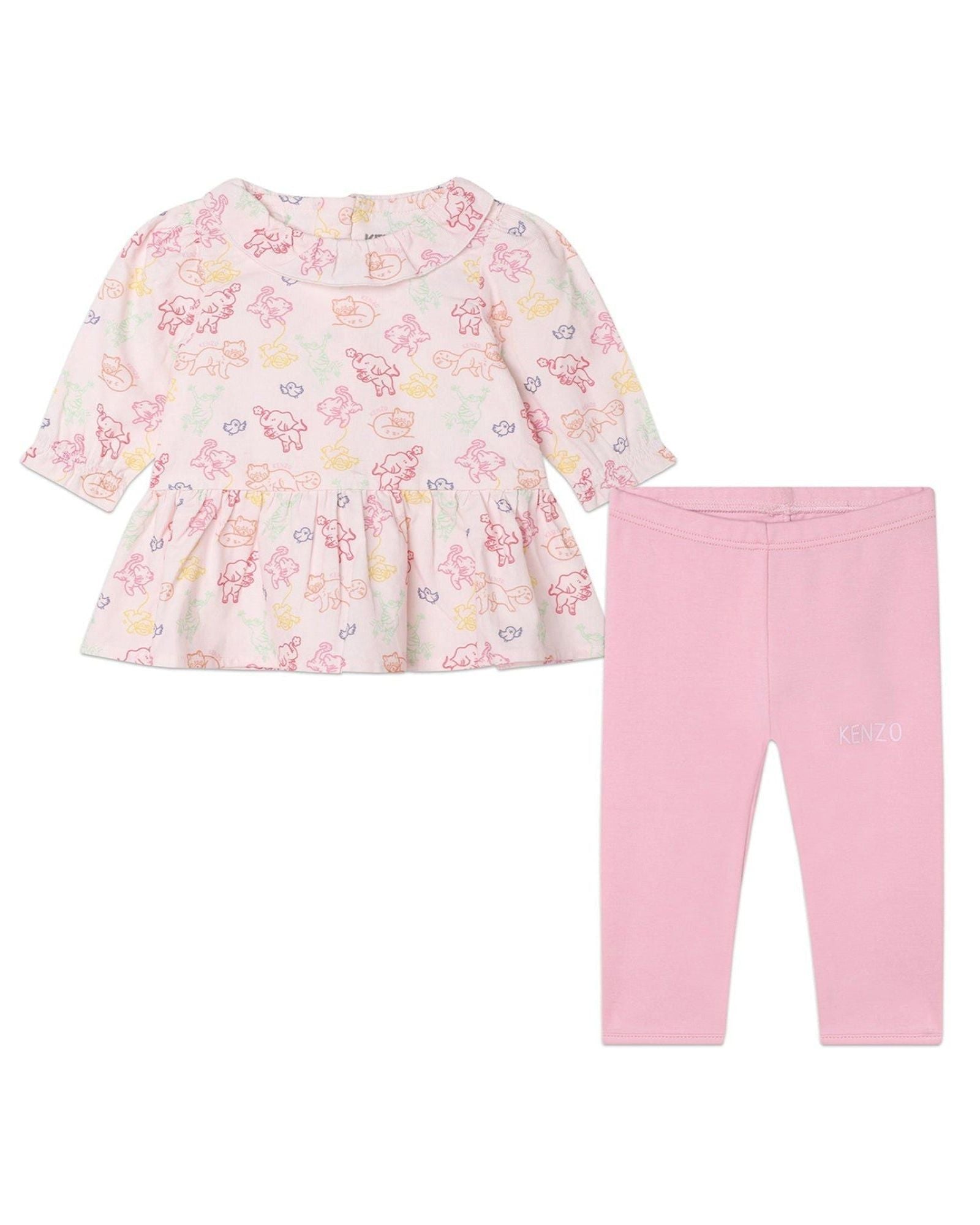 Cotton dress and legging set - Dragée