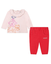 Ensemble t-shirt et pantalon en coton - Dragée