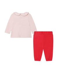 Ensemble t-shirt et pantalon en coton - Dragée
