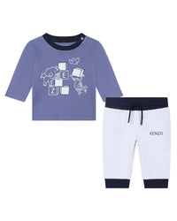 Ensemble t-shirt et pantalon en coton - Ocean Blue