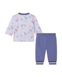 Cotton t-shirt and trousers set - Ciel