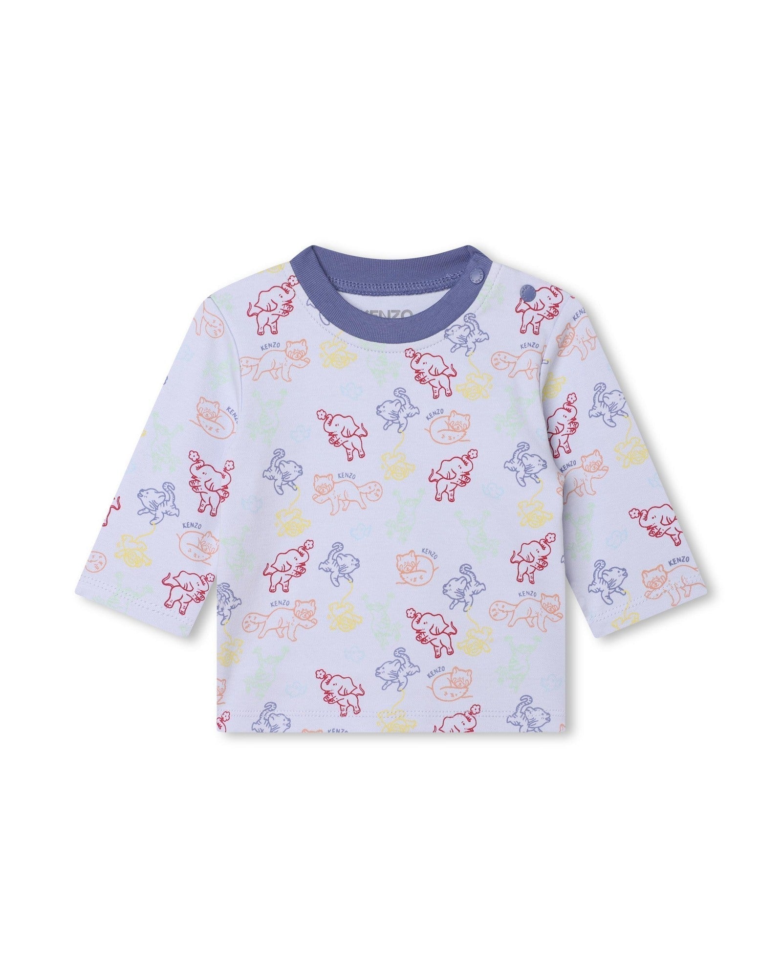 Cotton t-shirt and trousers set - Ciel