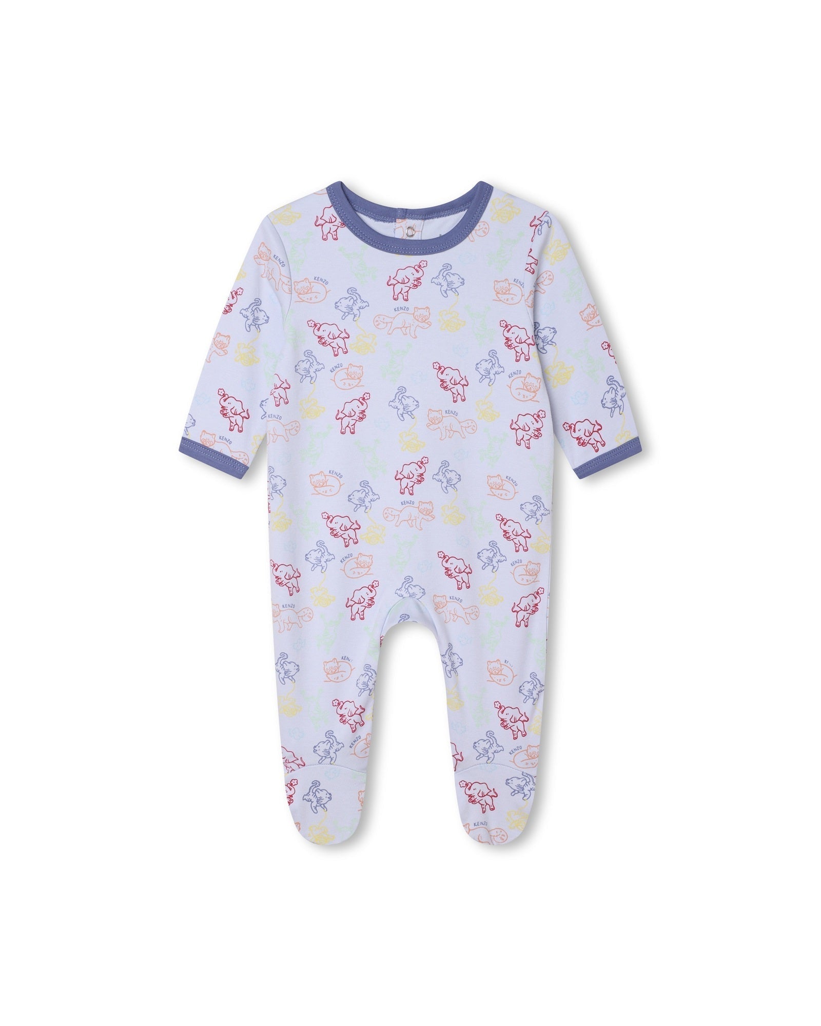 Ensemble pyjama & bavoir et bonnet en coton - Ciel