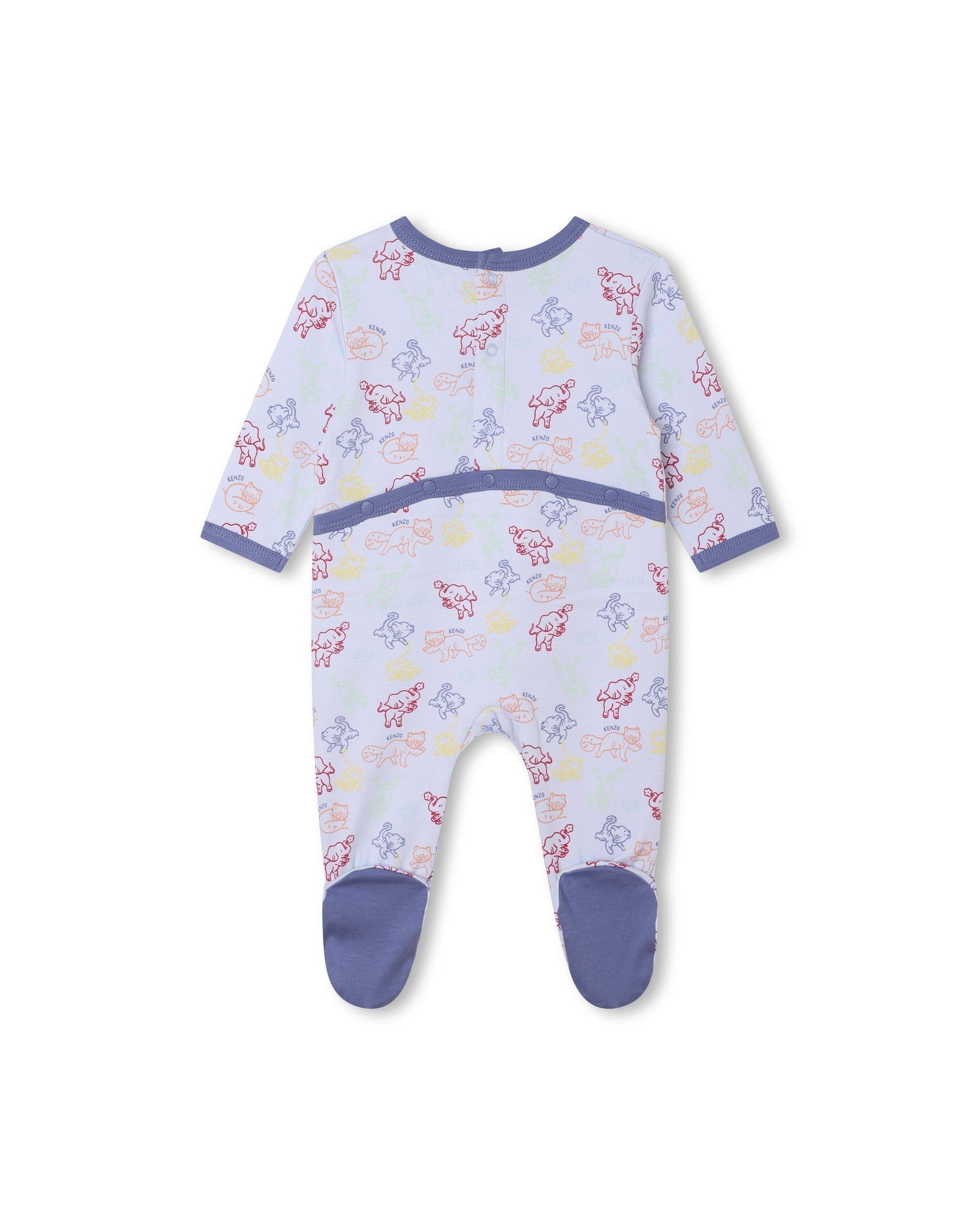 Ensemble pyjama & bavoir et bonnet en coton - Ciel