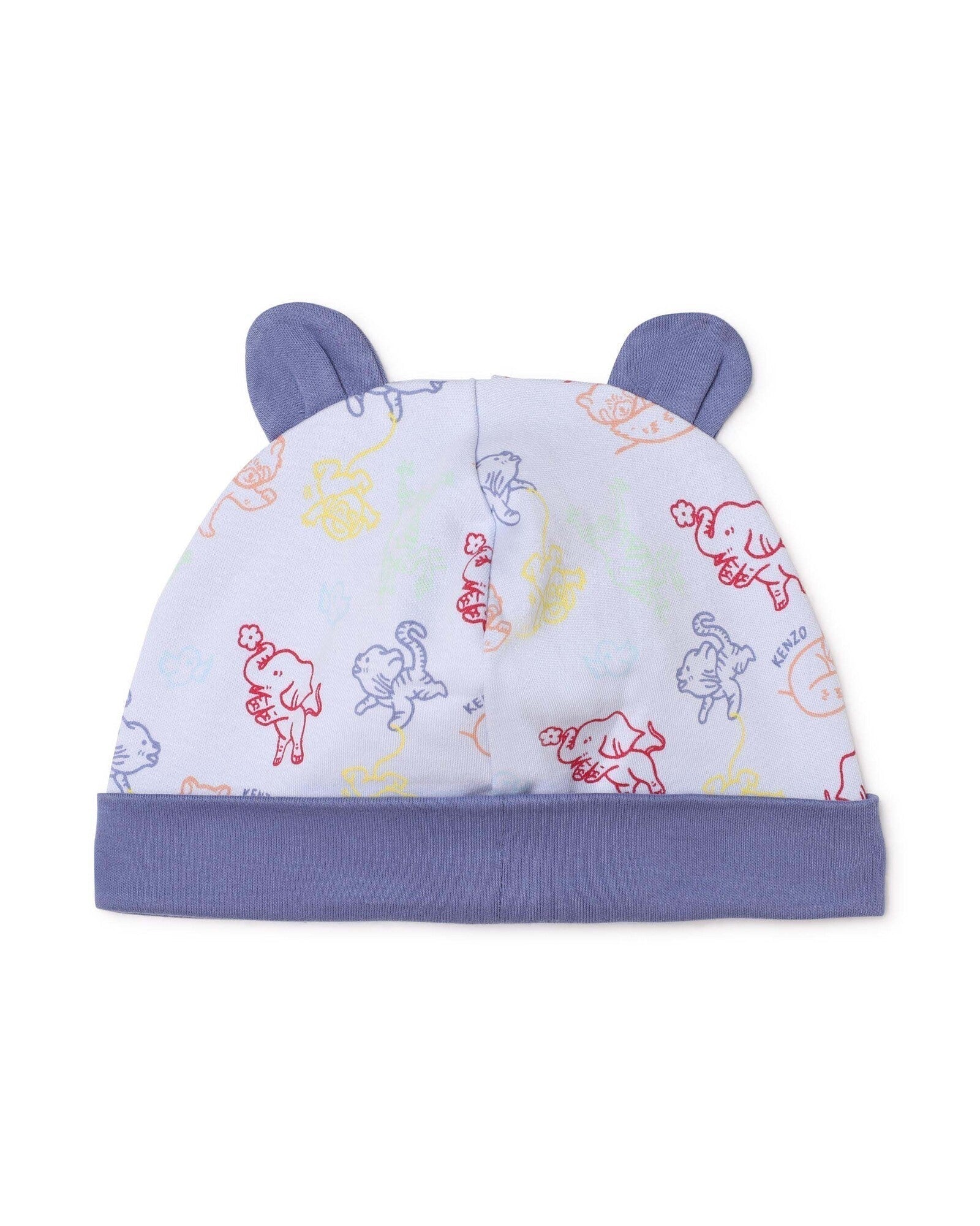 Ensemble pyjama & bavoir et bonnet en coton - Ciel