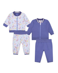 Ensemble cardigan et pantalon en coton - Ciel
