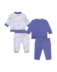 Ensemble cardigan et pantalon en coton - Ciel