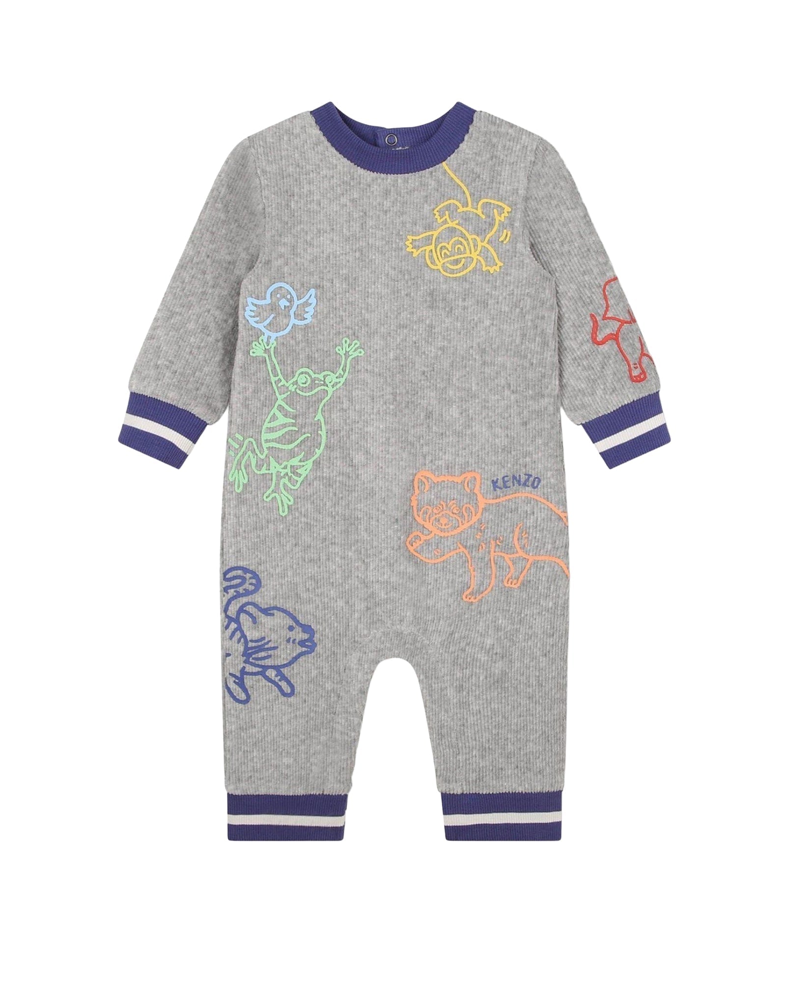 Combinaison et bonnet en coton - Gris Clair