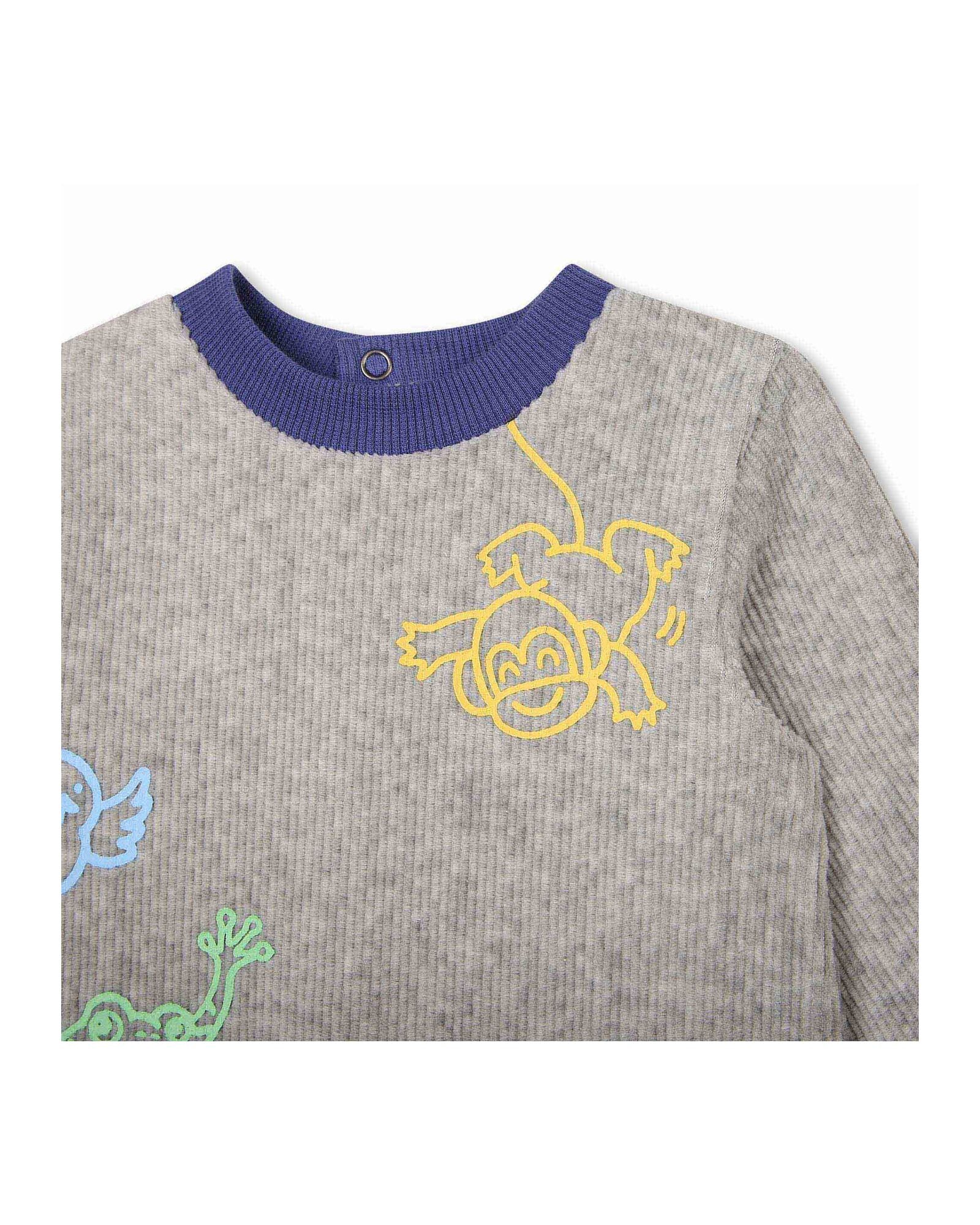 Combinaison et bonnet en coton - Gris Clair
