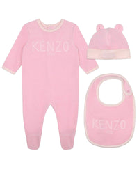 Cotton pyjama & bib and bonnet set - Magnolia