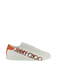 Sneakers Kai en cuir - White & Amber Orange