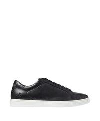 Kai low-top trainers in leather and croc-embossed leather - Black Intense