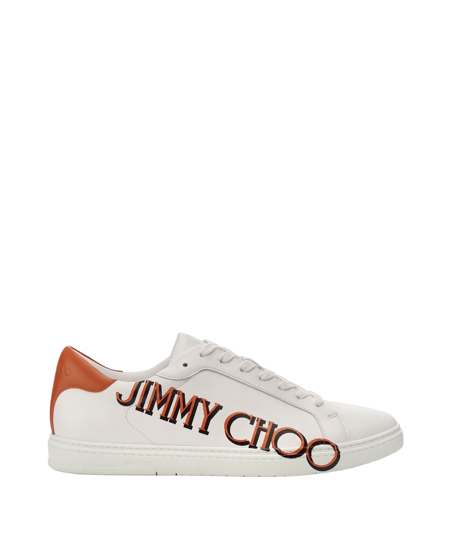 Kai leather trainers - White & Amber Orange