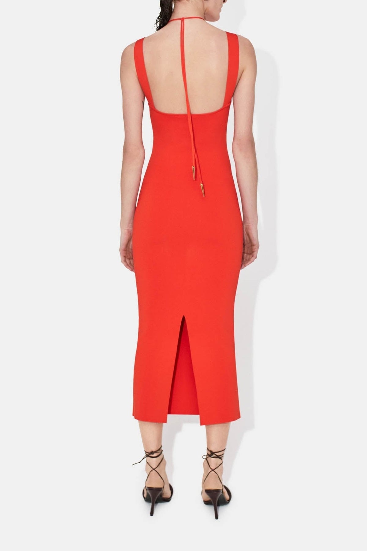 Robe midi Kali à fente - Coral