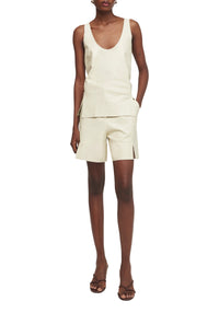 Débardeur Karim en cuir - Oyster