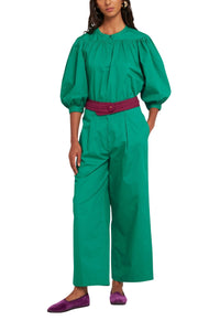 GREEN KARO BLOUSE