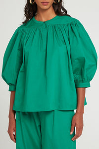 GREEN KARO BLOUSE